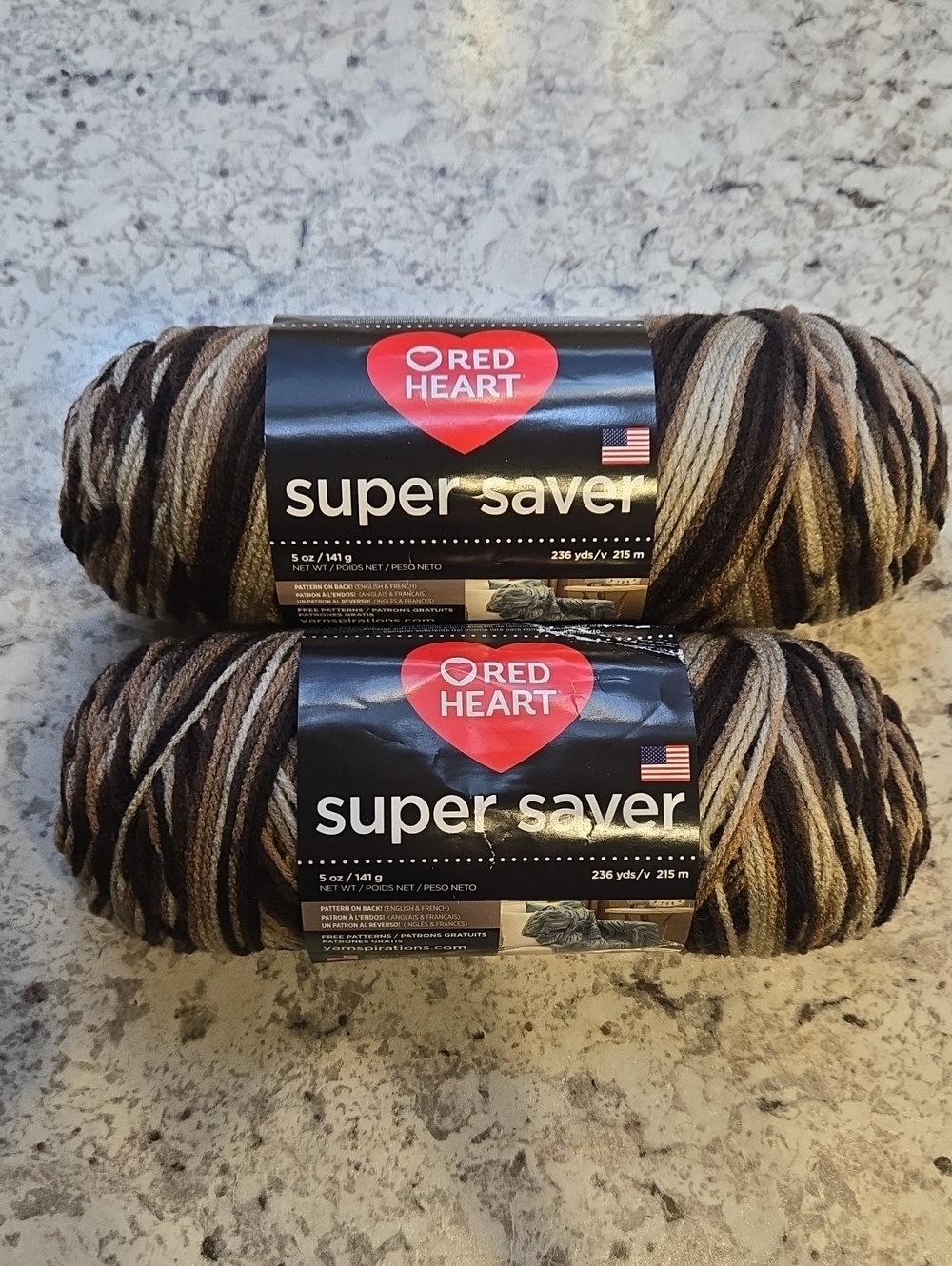 New 2 Skeins Red Heart Super Saver Worsted Yarn in Platoon